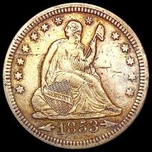 1853 A+R Seated Liberty Quarter CLOSELY UNCIRCULAT