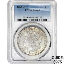 1882-CC Morgan Silver Dollar PCGS MS63