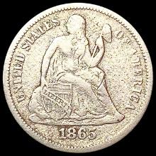 1865-S Seated Liberty Dime LIGHTLY CIRCULATED