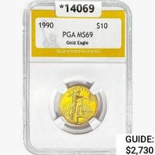 1990 US 1/4oz Gold $10 Eagle PGA MS69