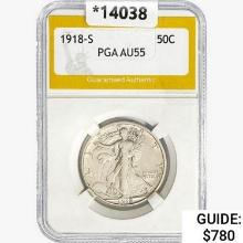 1918-S Walking Liberty Half Dollar PGA AU55