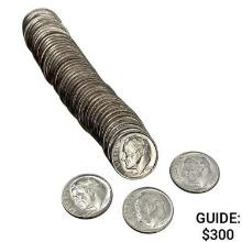 1960 BU Roosevelt Dime Roll [50 Coins]