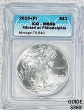 2015-P American Silver Eagle ICG-MS69 RARE P