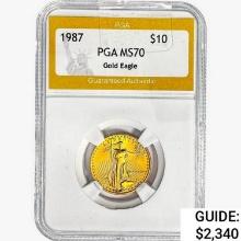 1987 US 1/10oz Gold $10 Eagle PGA MS70