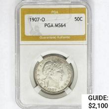 1907-O Barber Half Dollar PGA MS64