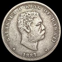 1883 Kingdom of Hawaii Quarter LIGHTLY CIRCULATED