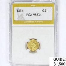 1854 Rare Gold Dollar PGA MS63+