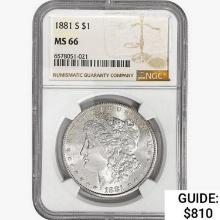 1881-S Morgan Silver Dollar NGC MS66