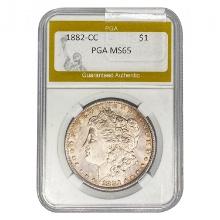 1882-CC Morgan Silver Dollar PGA MS65