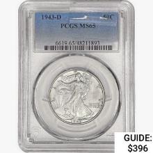 1943-D Walking Liberty Half Dollar PCGS MS65