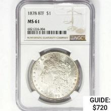 1878 8TF Morgan Silver Dollar NGC MS61