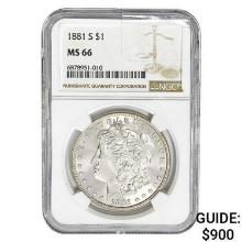 1881-S Morgan Silver Dollar NGC MS66