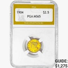 1904 $2.50 Gold Quarter Eagle PGA MS65