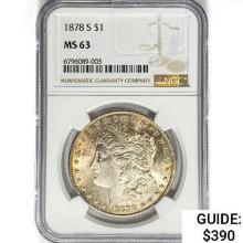 1878-S Morgan Silver Dollar NGC MS63