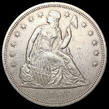 1860-O Seated Liberty Dollar CHOICE AU