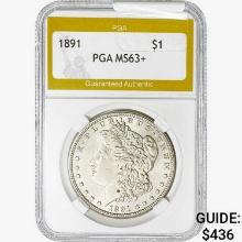 1891 Morgan Silver Dollar PGA MS63+