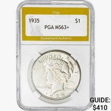 1935 Silver Peace Dollar  PGA MS63+