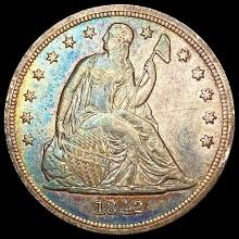 1842 Seated Liberty Dollar CLOSELY UNCIRCULATED