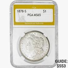 1878-S Morgan Silver Dollar PGA MS65