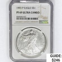 1993-P American Silver Eagle NGC PF69 UC