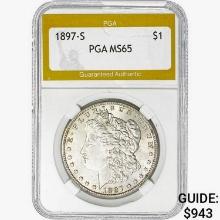 1897-S Morgan Silver Dollar PGA MS65