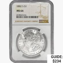 1882-S Morgan Silver Dollar NGC MS64