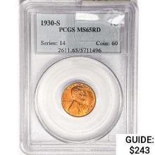 1930-S Wheat Cent PCGS MS65 RD