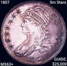 1807 Sm Stars Capped Bust Half Dollar CHOICE BU+