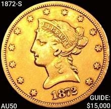 1872-S $10 Gold Eagle CLOSELY UNCIRCULATED