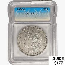 1886-O Morgan Silver Dollar ICG EF40