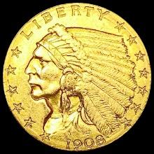 1908 $2.50 Gold Quarter Eagle UNCIRCULATED