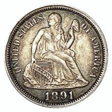 1891-O Seated Liberty Dime LIGHTLY CIRCULATED