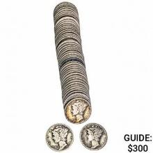 1917-1936 Roll of Mercury Dimes [50]