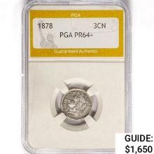 1878 Nickel Three Cent PGA PR64+