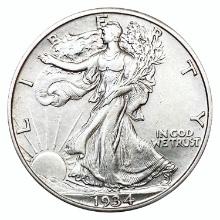 1934-S Walking Liberty Half Dollar CHOICE AU