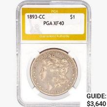 1893-CC Morgan Silver Dollar PGA XF40