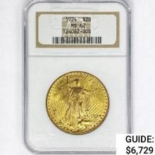 1924 $20 Gold Double Eagle NGC MS62