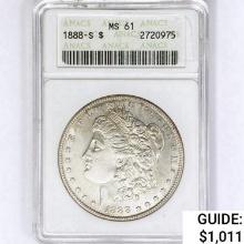 1888-S Morgan Silver Dollar ANACS MS61