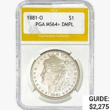 1881-O Morgan Silver Dollar PGA MS64+ DMPL