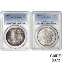 [2] 1884&1896 Morgan Silver Dollar PCGS MS63