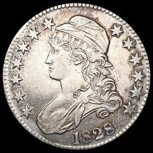 1828 Sq 2 Sm 8 Lg Lett Capped Bust Half Dollar NEA