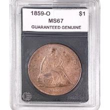 1859-O Seated Liberty Dollar GG MS67