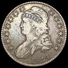 1824 Capped Bust Half Dollar LIGHTLY CIRCULATED