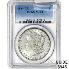 1884-CC Morgan Silver Dollar PCGS MS64