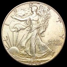 1942 Walking Liberty Half Dollar CLOSELY UNCIRCULA