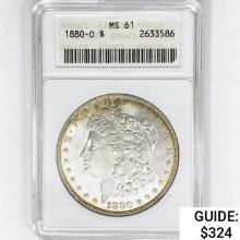 1880-O Morgan Silver Dollar ANACS MS61
