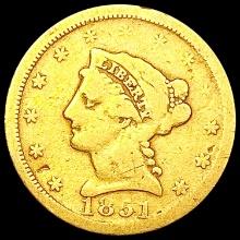1851 $3 Gold Piece LIGHTLY CIRCULATED