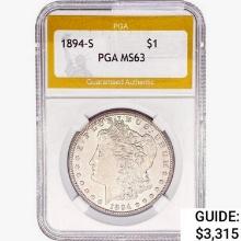 1894-S Morgan Silver Dollar PGA MS63