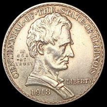 1918 Illinois Half Dollar CHOICE AU