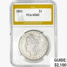 1893 Morgan Silver Dollar PGA MS60